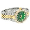 Image 3 : Rolex Mens 2T Green String Diamond & Ruby Datejust Wristwatch