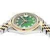 Image 7 : Rolex Mens 2T Green String Diamond & Ruby Datejust Wristwatch