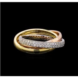 0.70 ctw Diamond Ring - 14KT Tri Color Gold