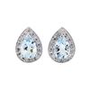 Image 1 : 2.00 ctw Aquamarine and Diamond Earrings - 14KT White Gold