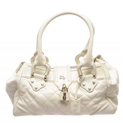 Burberry White Quilted Leather Shoulder Bag