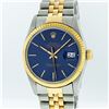 Image 1 : Rolex Two-Tone Blue Index DateJust Men's Watch