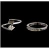 Image 2 : 0.60 ctw Diamond Wedding Ring Set - 14KT White Gold