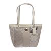 Image 1 : Coach Silver White Canvas Monogram Mini Tote Bag