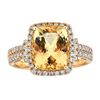 Image 1 : 3.51 ctw Beryl and Diamond Ring - 14KT Yellow Gold