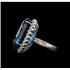 Image 3 : 14KT White Gold 35.89 ctw Topaz and Diamond Ring