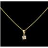 Image 1 : 0.10 ctw Diamond Pendant With Chain - 14KT Yellow Gold