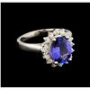 Image 1 : 2.44 ctw Tanzanite and Diamond Ring - 14KT White Gold