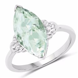 Sterling Silver Green Amethyst Ring