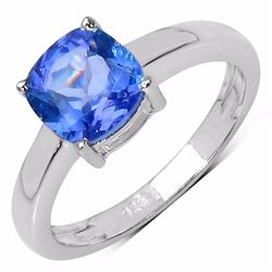 Sterling Silver Tanzanite Solitaire Ring