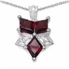 Image 1 : Sterling Silver Fancy Cut Garnet Pendant
