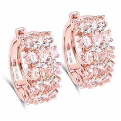 Sterling Silver Morganite and Diamond Earrings