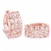 Image 3 : Sterling Silver Morganite and Diamond Earrings