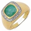 Image 1 : Sterling Silver Checkerboard  Sakote Emerald Ring