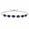 Image 1 : Sterling Silver African Amethyst Adjustable Bracelet