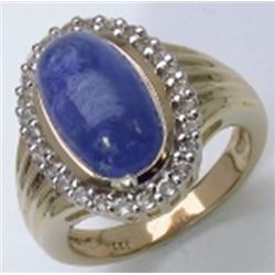 Sterling Silver Cabochon Tanzanite Ring