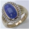 Image 1 : Sterling Silver Cabochon Tanzanite Ring