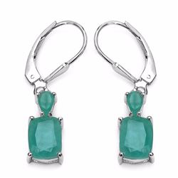 Sterling Silver Sakota Emerald Earrings