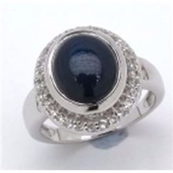 Sterling Silver Cabochon Star Sapphire Ring