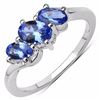 Image 1 : Sterling Silver Tanzanite 3 Stone Ring