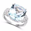 Image 2 : Sterling Silver Blue Topaz Ring