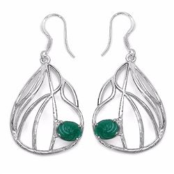 Sterling Silver Sakota Emerald Earrings