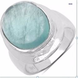 Sterling Silver Prehnite Cabochon Ring