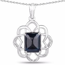 Sterling Silver Blue Sapphire Pendant