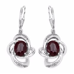 Sterling Silver Ruby Earrings