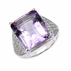 Sterling Silver Pink Amethyst Ring