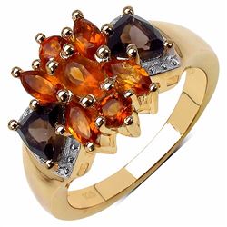 Sterling Silver Madeira Citrine and Smoky Quartz Ring