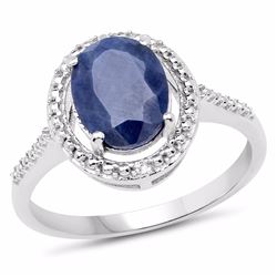 Sterling Silver Indian Blue Sapphire Ring