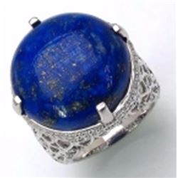 Sterling Silver Cabochon Lapis Ring