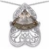 Image 1 : Sterling Silver Fancy Cut Smoky Quartz Pendant
