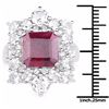 Image 2 : Sterling Silver Octagon Ruby Ring