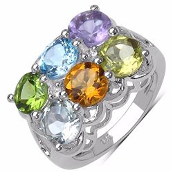 Sterling Silver Multi Stone Ring