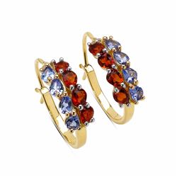 Sterling Silver Madeira Citrine and Tanzanite Earrings