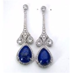 Sterling Silver Lapis Drop Earrings