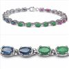 Image 1 : Sterling Silver Sapphire, Ruby, Emerald Bracelet