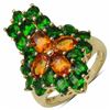 Image 1 : Sterling Silver Madeira Citrine and Chrome-Diopside Ring