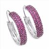 Image 1 : Sterling Silver Thai Ruby Earrings