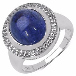 Sterling Silver Cabochon Tanzanite Ring