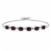 Image 1 : Sterling Silver Garnet Adjustable Bracelet