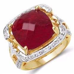 Sterling Silver Checkerboard Ruby Ring