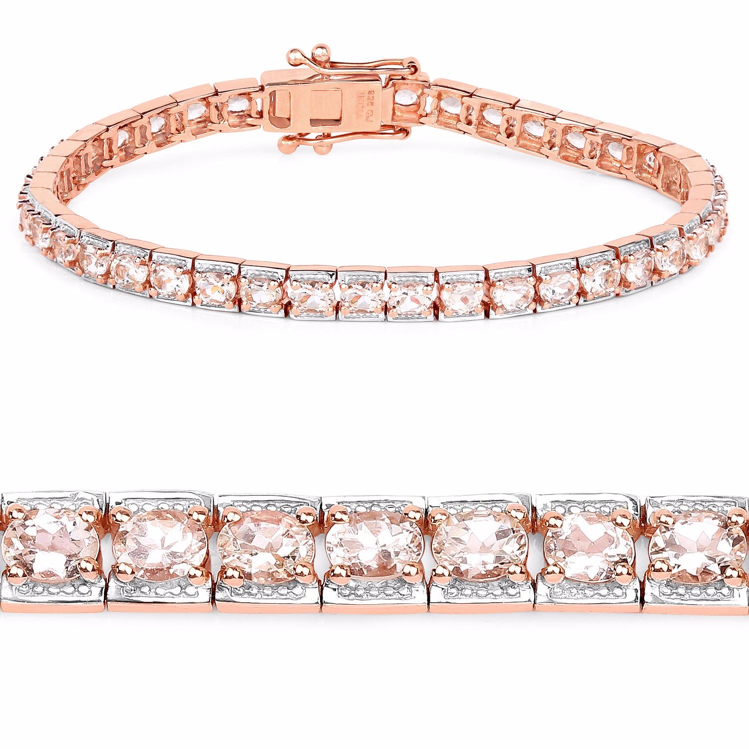 Rose Gold Morganite Tennis Bracelet 