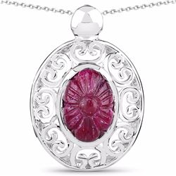 Sterling Silver Indian Ruby Pendant