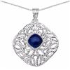 Image 1 : Sterling Silver Cabochon Lapis Pendant