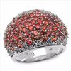 Image 1 : Sterling Silver Multi Color Sapphire and Diamond Ring