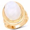 Image 1 : Sterling Silver White Rainbow Moonstone Ring