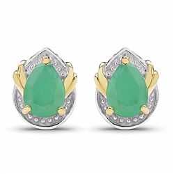 Sterling Silver Sakota Emerald Earrings